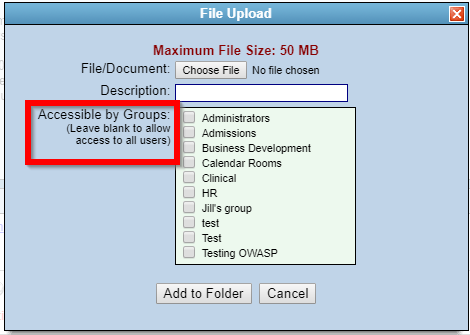 Restrict file visibility