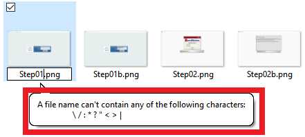 Characters to avoid in file names