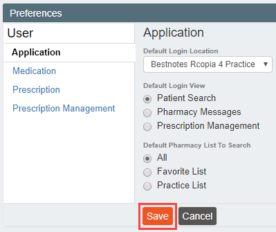 Screenshot showing the Save button
