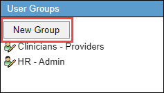 Screenshot showing the 'New Group' button and existing group names.