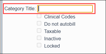 Screenshot showing where to enter the Category Title.