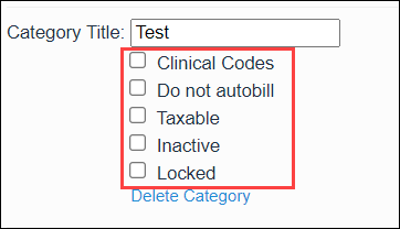 Screenshot showing the Category Checkboxes section.