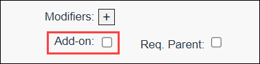Screenshot showing the Add-on checkbox.