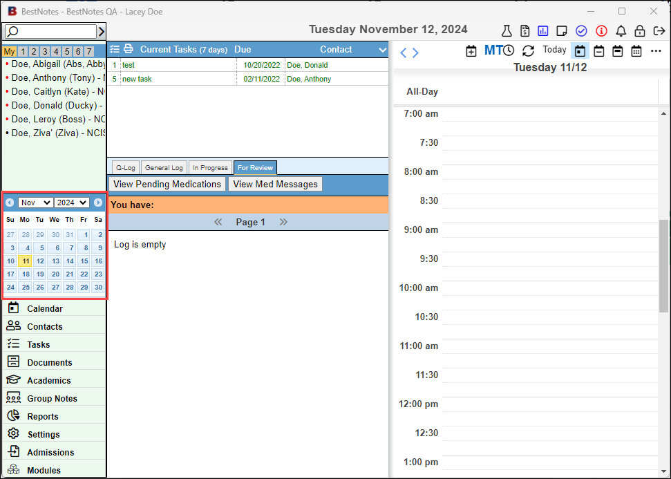 Selecting date from calendar