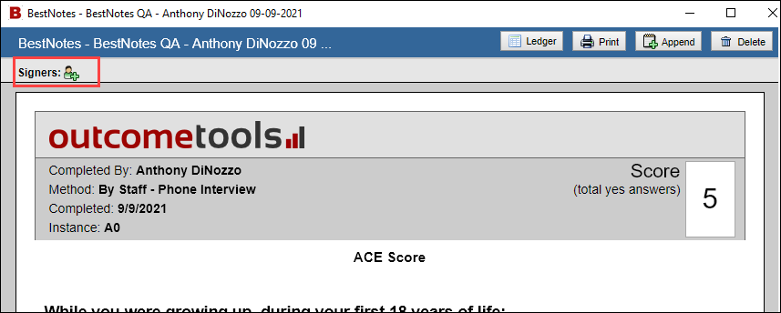 Screenshot showing the 'Signers' icon.