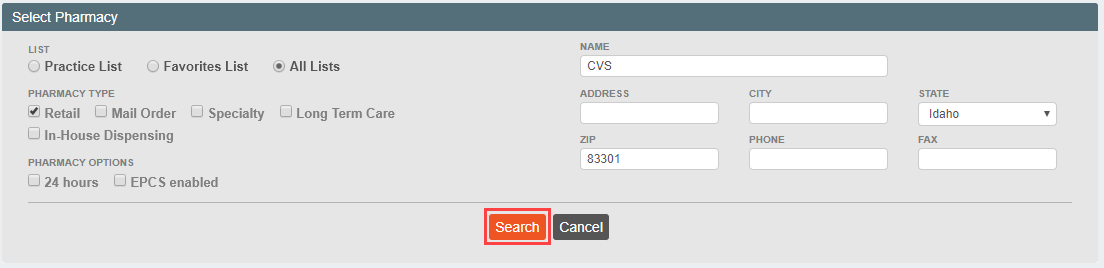 Search button