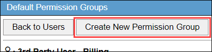 Create New Permission Group button