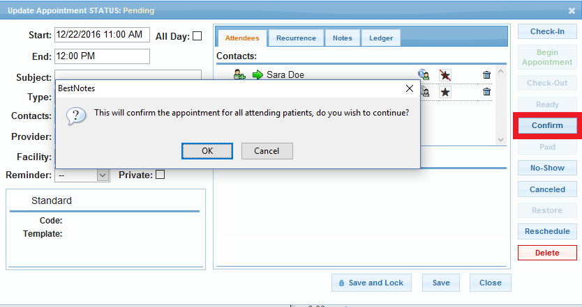 Prompt to confirm for all contacts