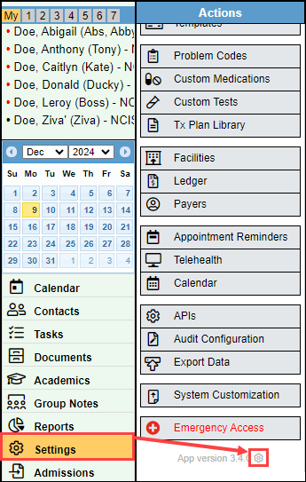 Settings cog icon
