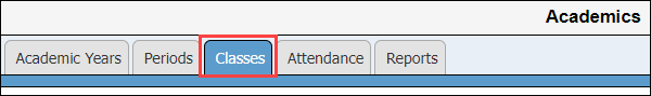 Classes tab