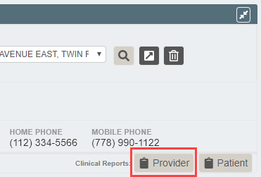 Selecting Provider Clinical Report