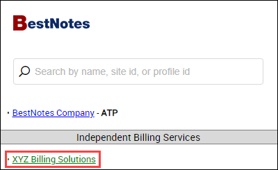 Independent Billing Service with green links