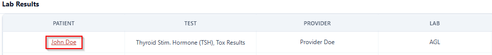 Click patient name to link