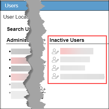 Selecting an inactive user from the list