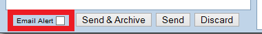 Message options and Email Alert checkbox