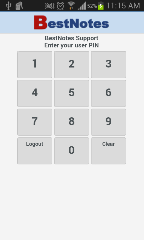 Screenshot showing the prompt to enter a 4-digit PIN.