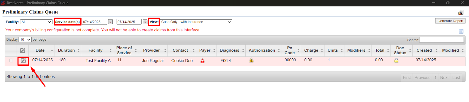 Cash Only - with insurance report