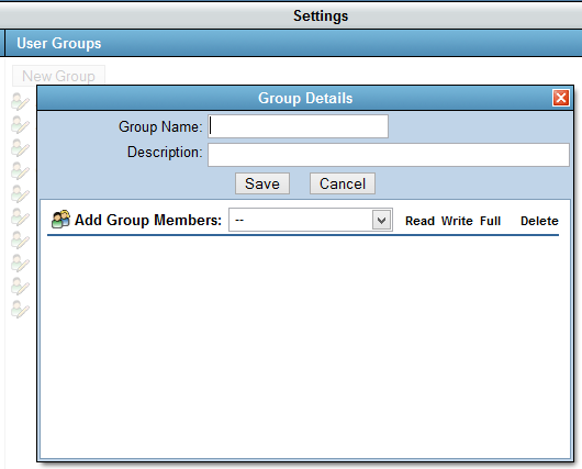 Screenshot showing how to create a group as a System Administrator.