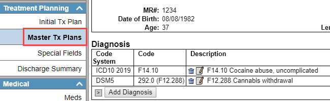 DrFirst Diagnoses/Problems widget