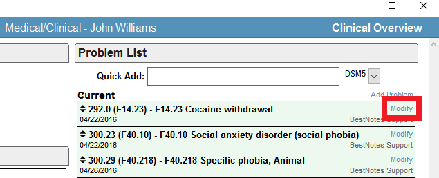 Med/Clinical Overview section