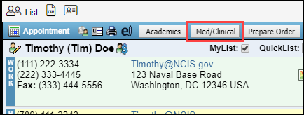 Med/Clinical button