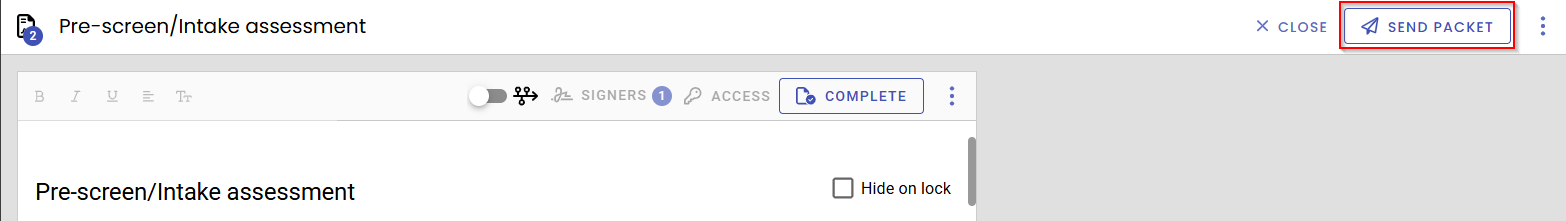 Send Packet button