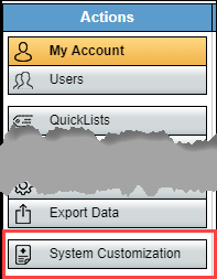 Screenshot showing navigation to System Customization