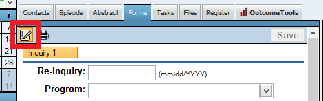 Screenshot showing the Manage Form button.