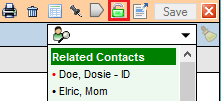 Screenshot showing how to copy a note to a related contact