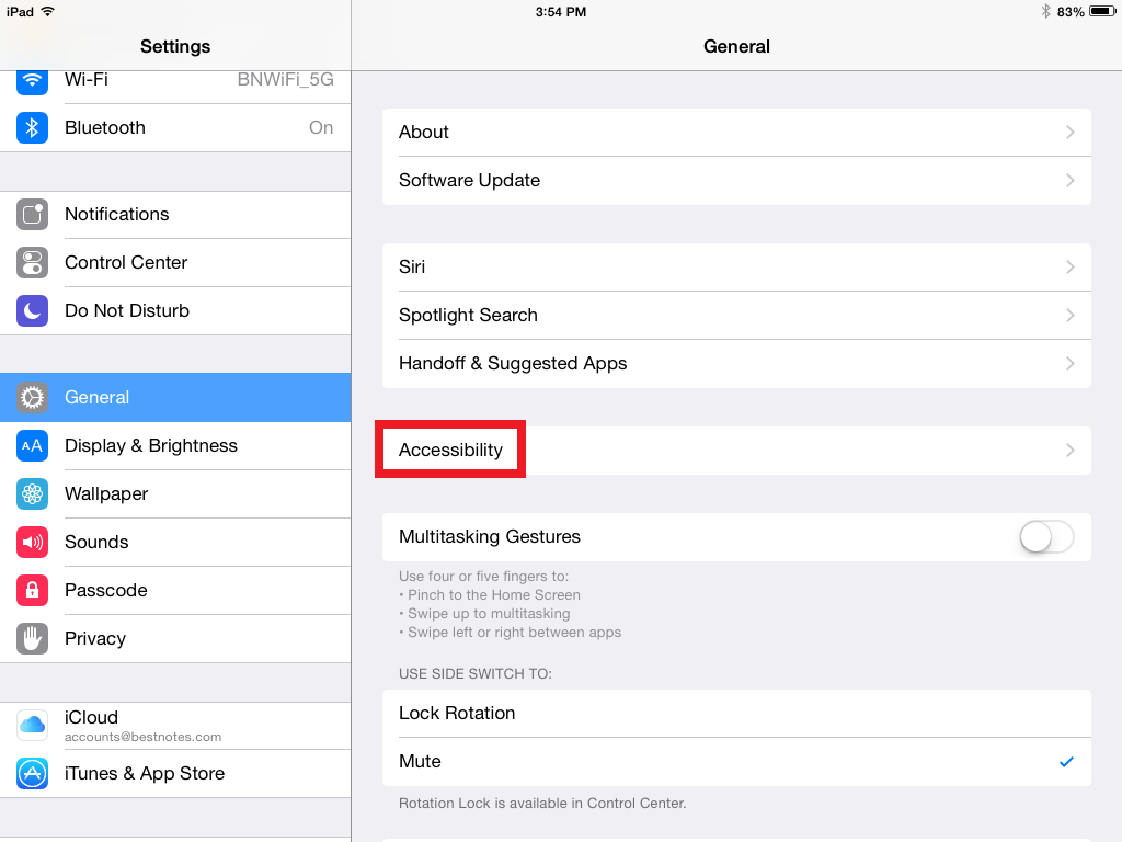 Guided Access settings