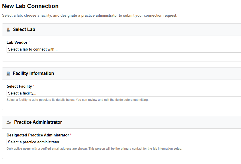 ELLKAY Lab Connection Request Form