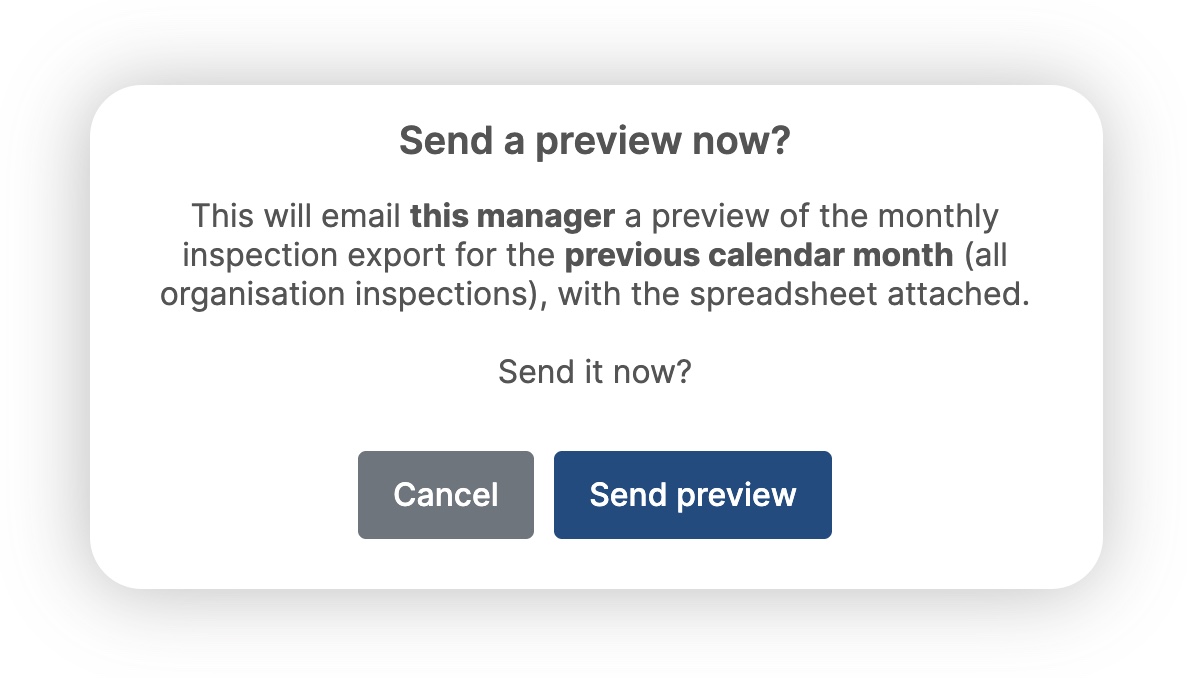 Send a preview now confirmation dialog