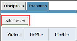 Screenshot showing 'Add new row' button