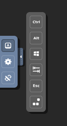 A screenshot of the NoVNC websocket console control bar