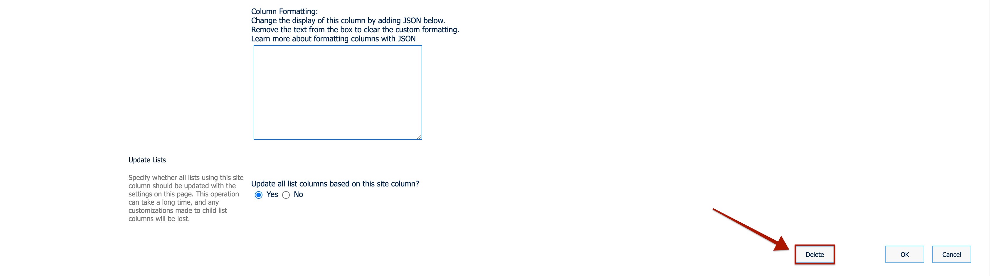  Scroll down to find delete button