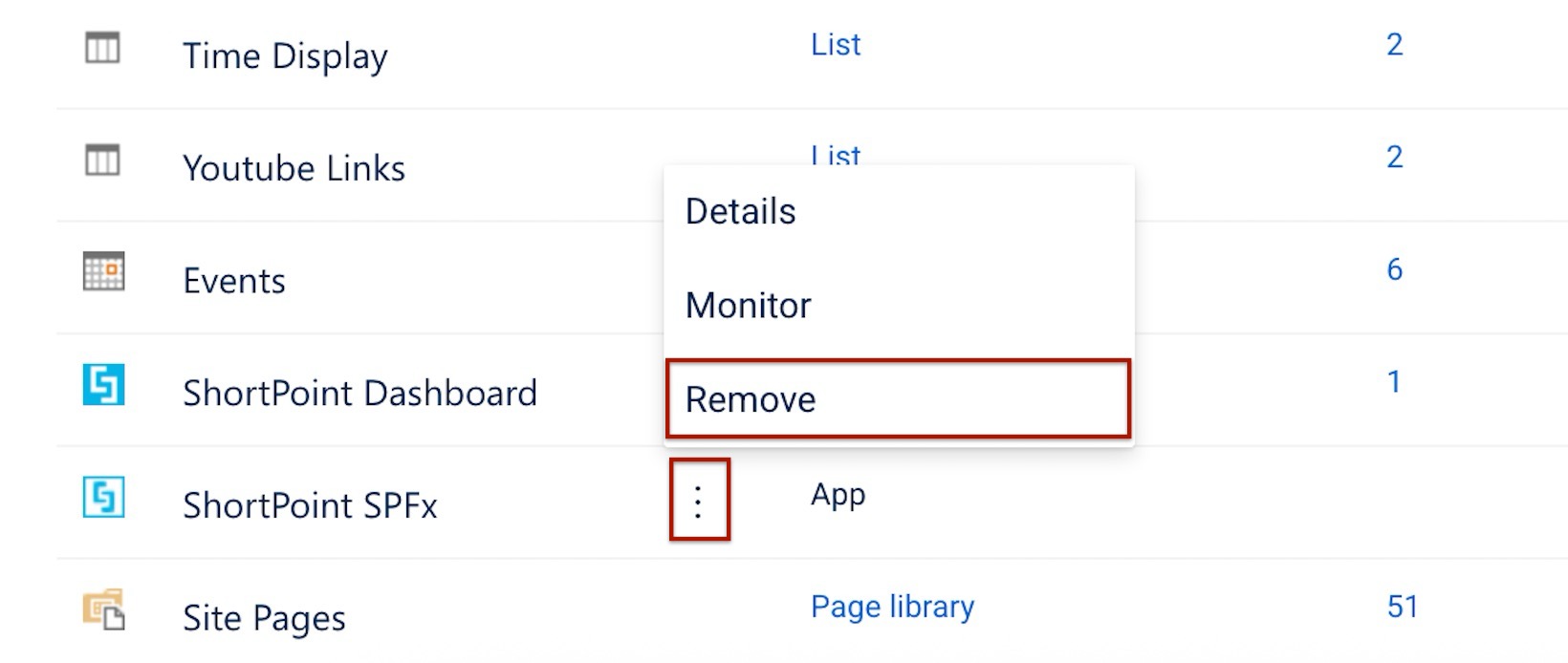 Remove ShortPoint SPFx App