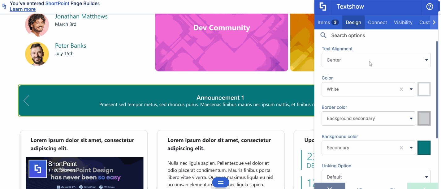 text alignment