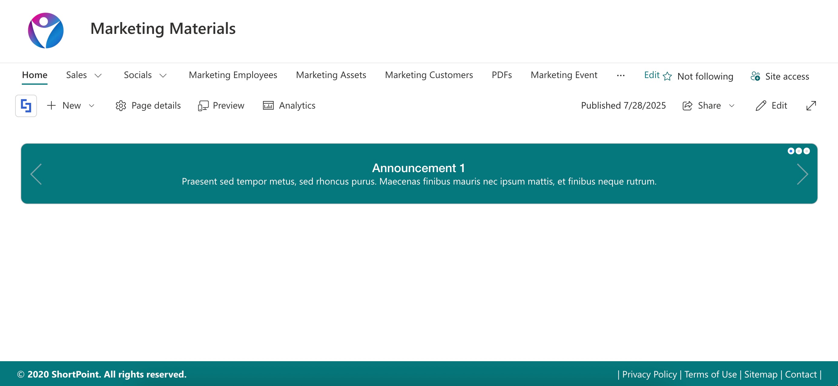 fixed ShortPoint footer