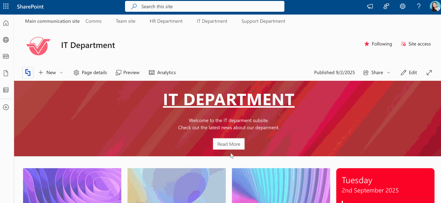 sample clickable tab link