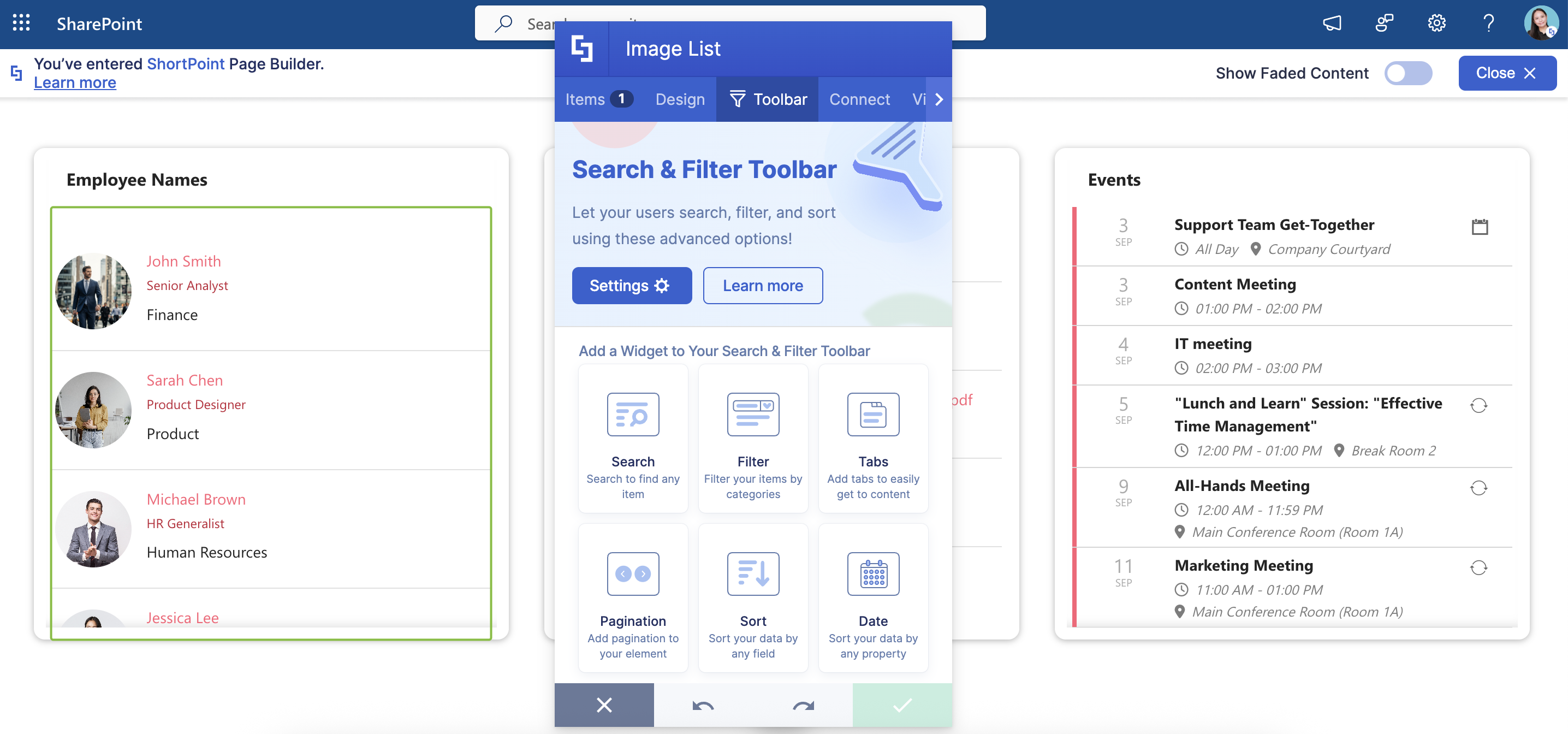 Search & Filter Toolbar