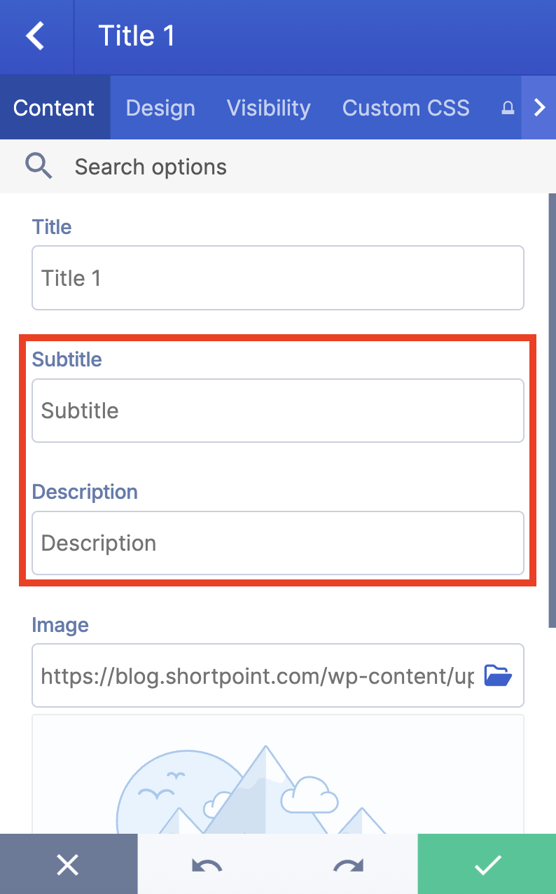 sample Design Element with subtitle and description