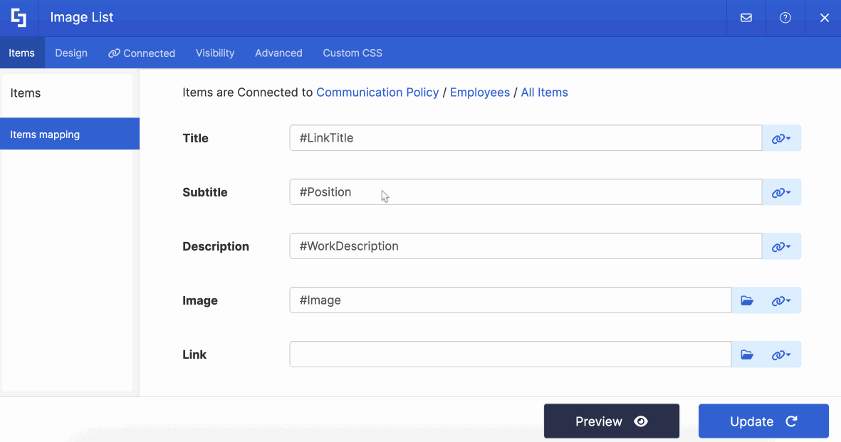 delete content in the subtitle and description fields