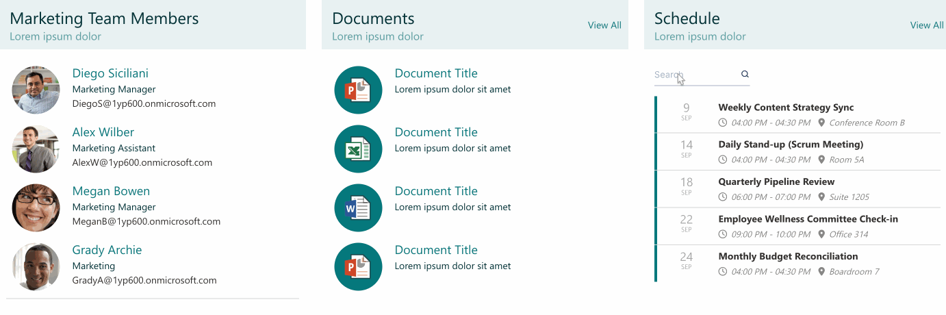Search & Filter Toolbar