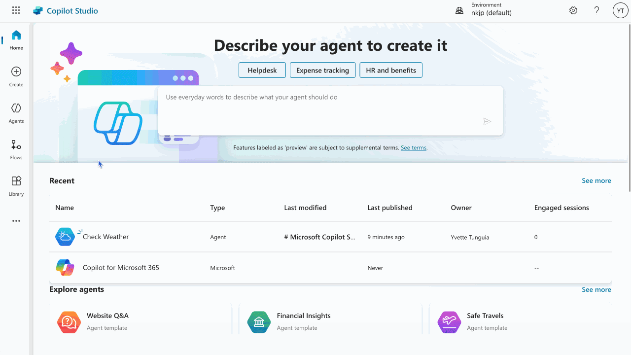 Copy the Agent URL from Microsoft Copilot studio