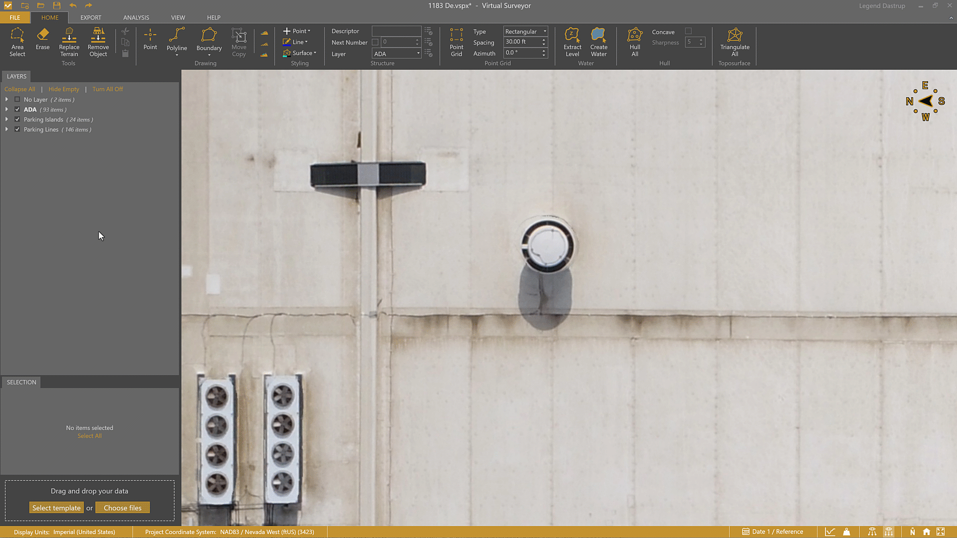 Using the Center First mode of the Circle drawing tool to quickly outline a feature on a roof.