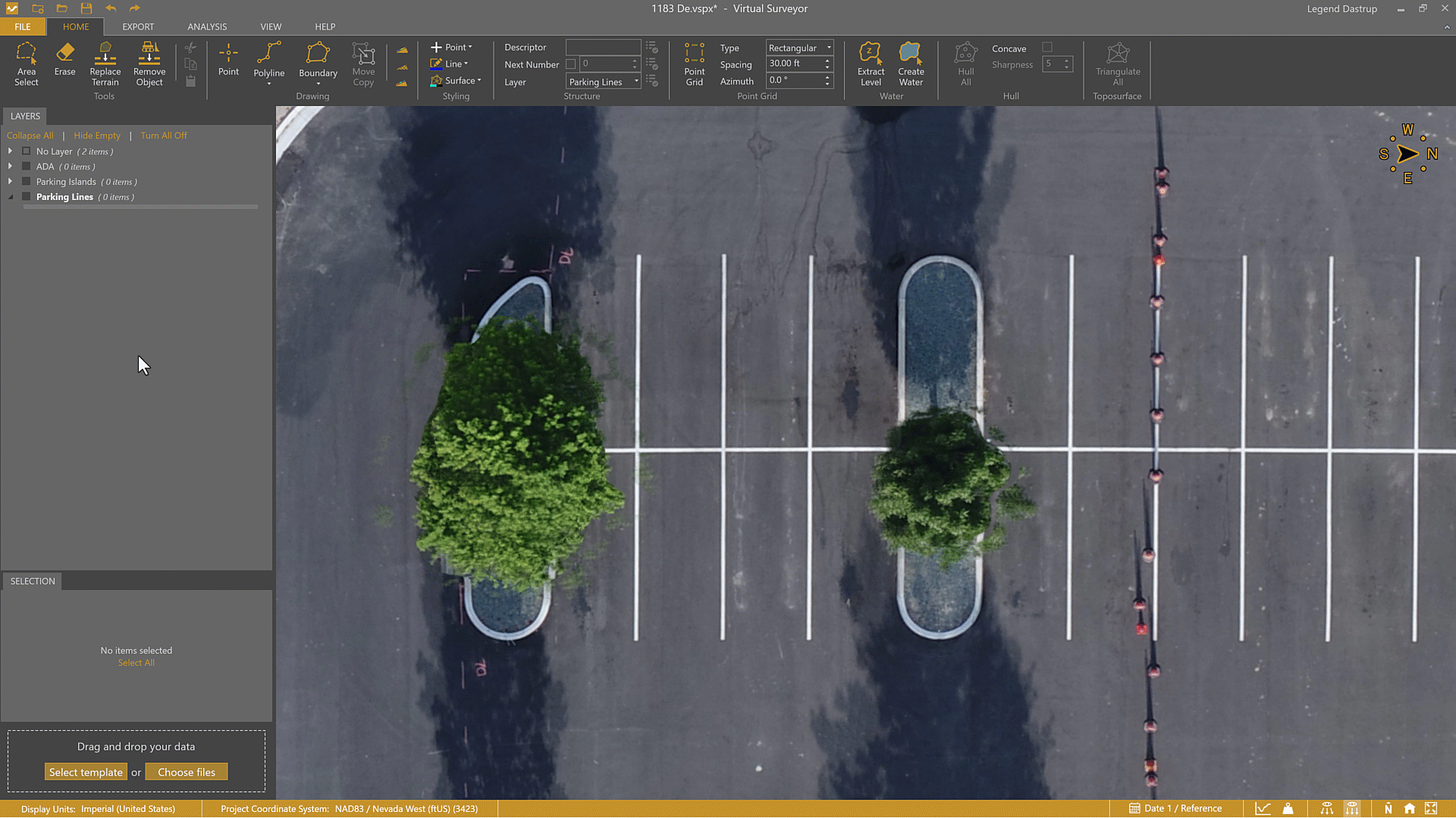 Start drawing parking lines.