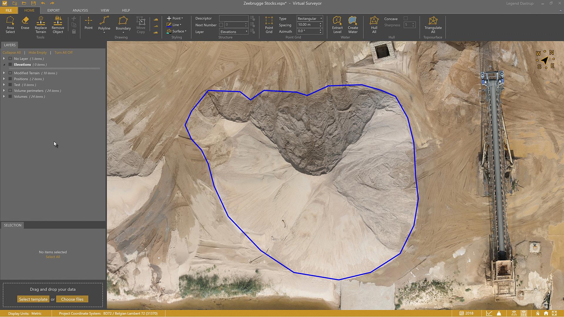 Extract Points from a Boundary and show elevation levels on each point.