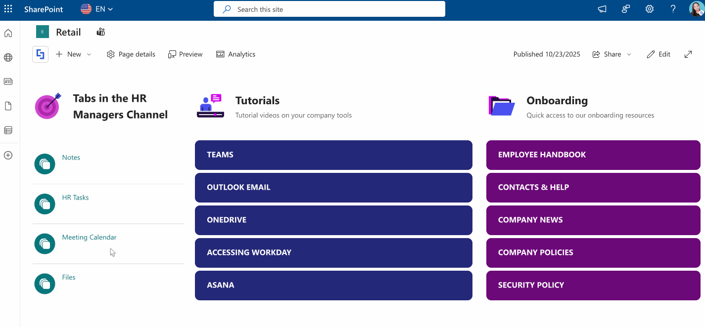 sample connected Design Element