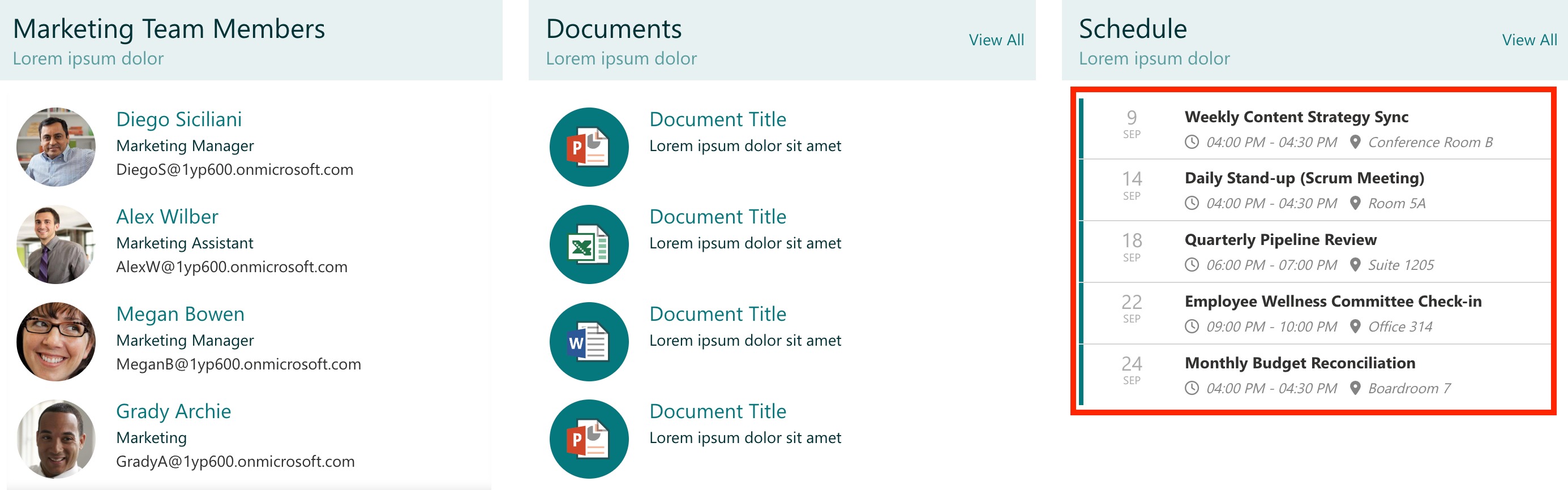 sample connected Design Element