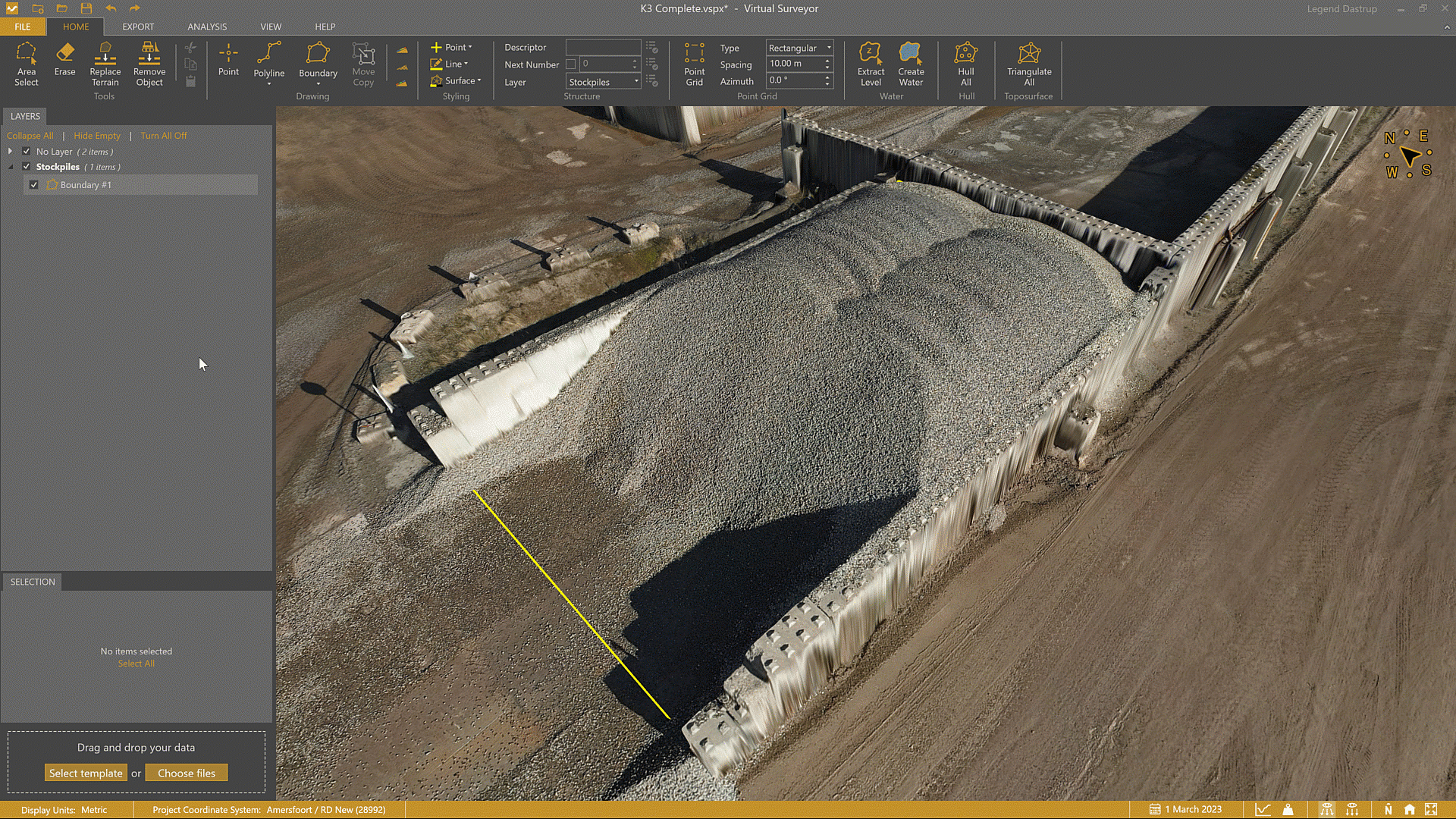 Editing the Z height for vertices of a boundary.